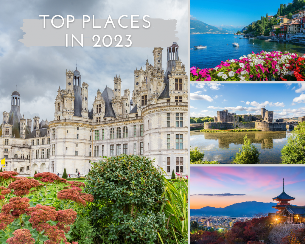 Top places in 2023 photo college of France, Lake Como, Wales and Kyoto